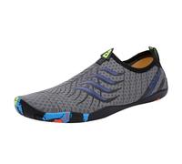 Aqua Shoes Mens Size 8, Water Shoes Women Men Quick-Dry Barefoot Beach Swim Shoe Non-Slip Aqua Socks for Water Aerobics Sport Surfing Diving Garden Pool Tracing Shoe Elastic Lace Up Stripes Fashion