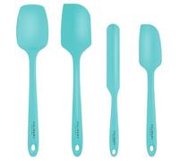 Aqua Sky Silicone Spatula Set - Non Stick High Heat Resistant Kitchen Utensils - 320C - Sturdy Steel Core - Spreader, Scraper, Spoonula Spatulas - Gift Box and Bonus Recipe Ebook!