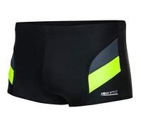 Aqua Speed ARON Men's Swimming Trunks | Swimming Shorts | MALAGA Fabric | UV Protection | 03. Black/Grey/Fluo Yellow | Size:5XL