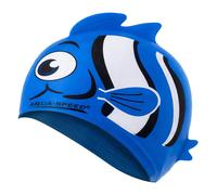 Aqua Speed Boys Nemo Patterned Swimming Cap | Silicone 3D Print Easy Fit Swim Cap for Kids - One Size - Blue