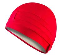 Aqua Speed Ladies Comfortable Fabric Swimming Cap | Turban Style Lightweight Swim Cap - One Size - Red