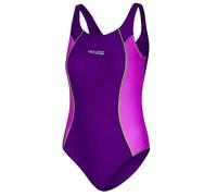 Aqua Speed LUNA swimming costume girl | one piece suit | 104-158 | UV protection | chlorine resistant | violet - dark violet - green - 48 | Size:158 cm