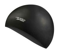 Aqua Speed Unisex Adult Soft Latex Swimming Cap | Comfortable Elastic Flexible Cap - Black - One Size