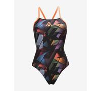 Aqua Sphere Essential Tie Back Black Blue Green Women's Swimsuit - 38