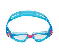 Aqua Sphere Kayenne Jr Kids Swim Goggles - Junior Oversized Anti-Scratch Lens Design, Comfortable Allergenic Leak Free Fit | Unisex Children, Clear Lens, Aqua/Pink Frame, One Size, (EP3014302LC)