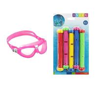 Aqua Sphere Seal Kid 2 Swimming Goggles Pink - Clear Lens & Intex Summer Fun Swimming Pool Dive Sticks - 55504