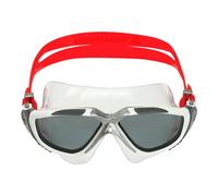 Aqua Sphere Vista Unisex Adult Swimming Mask, White, Grey and Red/Dark Lenses, One Size