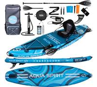 Aqua Spirit Barracuda ISUP/Kayak Inflatable Stand Up Paddle Board 2025 | 10'6x32”x6” | Complete Conversion Kit with Paddle, Backpack and more accessories | Adult Beginner/Expert | Blue
