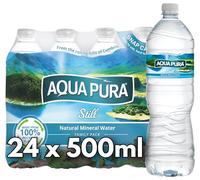 Aqua Still Natural Mineral Water 500ml - Pack of 24 - Great Taste - Premium British Mineral Water