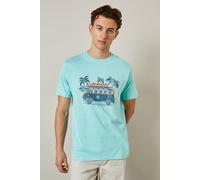 Aqua Summer Adventure Print T-shirt Maine Aqua XL