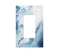 Aqua Teal Blue Grey White Marble 1 Gang Rocker/decorator Outlet Light Switch Wall Plate Cover Faceplate Decorative Switchplate Decorator Outlet Cover