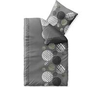 aqua-textil Trend 2-Piece Bed Linen 135 x 200 cm Cotton Duvet Cover Ciara Polka Dots Stripes Grey Anthracite White