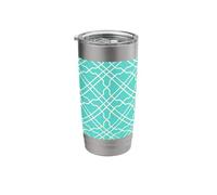 Aqua Trellis Preppy Chinoiserie Trellis Pattern Stainless Steel Insulated Tumbler