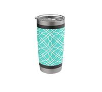 Aqua Trellis Preppy Chinoiserie Trellis Pattern Stainless Steel Insulated Tumbler