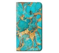 Aqua Turquoise Stone PU Leather Flip Case Cover For LG G7 ThinQ