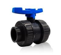 Aqua Universe 1.5" Double Union Ball Valve for Aquariums, Ponds, Pools, Irrigation Systems and Plumbing Applications, Efficient Water Flow Control Union Valve for Grey Imperial Pressure Pipe