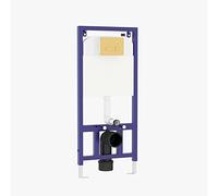 Aqua Wall Hung Toilet Frame with Dual Flush Concealed Cistern & Square Brass Plate