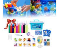 Aqua Water Magic Water Elf Kit, Aqua Fairy Water Gel Kit Magic Squishy Paint Squishy Maker Kit, Aqua Gelz Magic Water Kit Aqua Gelz For Kids (B 10 100ML)