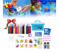 Aqua Water Magic Water Elf Kit, Aqua Fairy Water Gel Kit Magic Squishy Paint Squishy Maker Kit, Aqua Gelz Magic Water Kit Aqua Gelz For Kids (C 12 100ML)