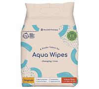 Aqua Wipes Originals Baby Wipes, 100% Biodegradable, Plastic Free, 99.6% Purified Water, Newborn Wipe, Vegan, Paraben and Perfume Free, NHS Approved (Bundle of 4 packs, 256 Wipes)