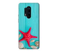 Aqua Wood Starfish Shell Case Cover For OnePlus 8 Pro
