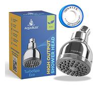 AquaBliss TurboSpa ECO 3 Inch High Pressure Shower Head w/Flow Restrictor Melts Stress into Bliss at Full Power. 42 Nozzle Wide Spray High Flow Showerhead Drenches You Fast, No Dry Spots Guaranteed