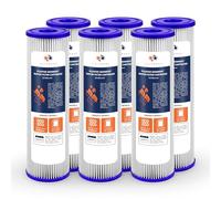 Aquaboon 20 Micron 10" x 2.5" Pleated Sediment Water Filter Cartridge, Universal Replacement for Any 10-inch RO Unit, Compatible with R50, 801-50, WFPFC3002, WB-50W, SPC-25-1050, WHKF-WHPL, 6-Pack