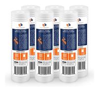 Aquaboon 5 Micron 10 x 2.5 Grooved Sediment Water Filter Replacement for Whole House Filter Cartridge Compatible with AP110, WHKF-GD05, CFS110, 6-Pack