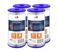 Aquaboon 5 Micron Pleated Sediment Water Filter 10 x 4.5 Cartridge - Whole House Water Filter Replacement - Whole House Water Filters Cartridges Compatible with Well Filters FXHSC, R50-BBSA, 4-Pack