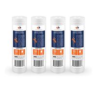 Aquaboon Whole House 1 Micron 10 x 2.5 PP Grooved Sediment Water Filter Cartridge Replacement Compatible with AP110, WHKF-GD05, CFS110, P5, 4-Pack
