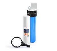 Aquaboon Whole House Water Filter System for Well Water with 5 Micron 20x4.5 Purification Reducing Sediment Cartrige | NSF Certified, Pressure Gauges & Releas, Wrench, Bracket 1" NPT