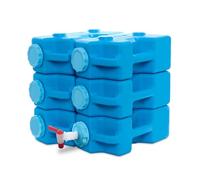 AquaBrick 3 Gallon Long Term Water Storage Container, Stackable, BPA Free, Blue (6)