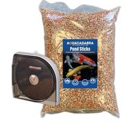 Aquacadabra 2Kg Fish Food Floating Sticks & P21 Automatic Pond Fish Feeder Bundle Kit