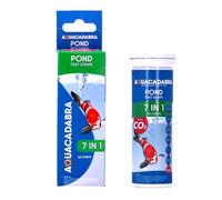 Aquacadabra 7-in-1 Pond Test Strips 50 Pack for Nitrate, Nitrite, Water Hardness (GH), Free Chlorine, pH, Carbonate Hardness (KH), and CO? Level Testing