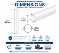 Aquacadabra Vanquish Tmc Quartz 15/25 Uv Clarifier Replacement Quartz Sleeve