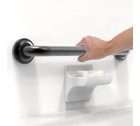 AquaChase 18in Heavy Duty Shower Grab Bar, Knurled, Bathroom Mobility Aid, Stablilization Help for Seniors and Disabled, ADA Compliant 500lbs Support, Rustproof Stainless Steel (Matte Black)