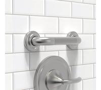 AquaChase 9in Heavy Duty Shower Grab Bar, Knurled, Bathroom Mobility Aid, Stablilization Help for Seniors and Disabled, ADA Compliant 500lbs Support, Rustproof Stainless Steel (Brushed Nickel)