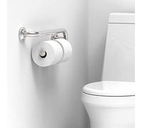 AquaChase Grab Bar with Integrated Toilet Paper Holder for 2 Mega Rolls (Kitchen Paper Towel Holder or Bathroom Towel Bar), 16in Stud Mount, 250lbs Weight Support, Rustproof, Brushed Nickel, Right