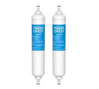 AQUACREST GXRTQR Inline Water Filter, NSF Certified, Compatible with GE GXRTQR, GXRTQ System, Reduces Chlorine, Fluoride, Limescale and More, for Refrigerator, Icemaker, RVs (2 Filters)