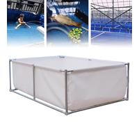Aquaculture Pool, Above Ground Temporary Holding Tank for Fish, Durable Canvas with Metal Bracket for Koi and Turtle Care