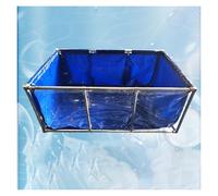 Aquaculture Water Tank Cistern Steel frame Multifunction PVC Canvas Temporary Fish Pond,Above Ground Fish Pond Pool - 3x1m Canvas Aquarium with Transparent Viewing Panel, Drain Valve, Ideal