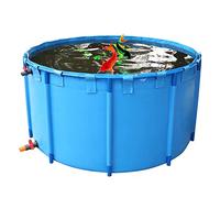 Aquaculture Water Tank Cistern Steel frame Multifunction PVC Canvas Temporary Fish Pond,Aquarium Pool Pond With Drain Valve, Portable Water Storage Tank Ground Swimming Pools PVC Canvas Fish