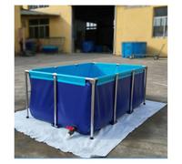 Aquaculture Water Tank Cistern Steel frame Multifunction PVC Canvas Temporary Fish Pond,Foldable Canvas Fish Pond - 3x1x0.6m Above Ground Koi Pond for Aquaculture, Water Storage & Irrigation