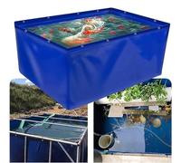 Aquaculture Water Tank Cistern Steel frame Multifunction PVC Canvas Temporary Fish Pond,Folding Fish Pond PVC Canvas with Drain Valve - Temporary Holding Tank for Saltwater Fish, Koi, and Tu