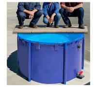 Aquaculture Water Tank Cistern Steel frame Multifunction PVC Canvas Temporary Fish Pond,Large Collapsible Round Pool for Above Ground Use - 3.5x0.8m, 7700L Water Storage Tank, Ideal for Aqua
