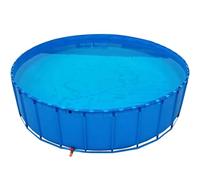 Aquaculture Water Tank Cistern Steel frame Multifunction PVC Canvas Temporary Fish Pond,PVC Multifunctional Free-Standing Aquarium Pool for Koi & Goldfish - Durable Canvas Pond with Drain Va