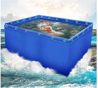 Aquaculture Water Tank with Drain Valve Durable Temporary Fish Pond，Waterproof Koi Bing Pond Liner, PVC Canvas for Ornamental Pools & Garden Irrigation, 1x2.3x0.8m, Ideal for Fish, Lobster &