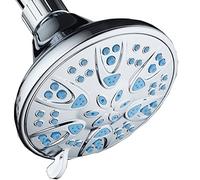 AquaDance 5504 Antimicrobial/Anti-Clog High-Pressure 6-Setting Head Microban Nozzle Protection from Growth of Mold, Mildew & Bacteria for Stronger Shower, Wave Blue, 4 Inch
