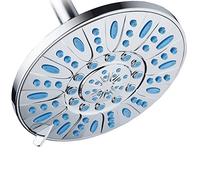 AquaDance 5508 7-inch 6-Setting Rainfall Showerhead with Anti-Microbial Microban Protection from Mold, Mildew, and Bacteria-Clog-Free Wave Blue Jets, Chrome Finish, Single