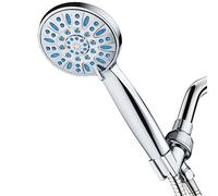 AquaDance 5516 4" Antimicrobial/Anti-Clog High Pressure Micro Nozzle with 6 Settings, Protection Against Mildew and Bacteria for Stronger Shower Head, AquaBlue, Chrome/Waves